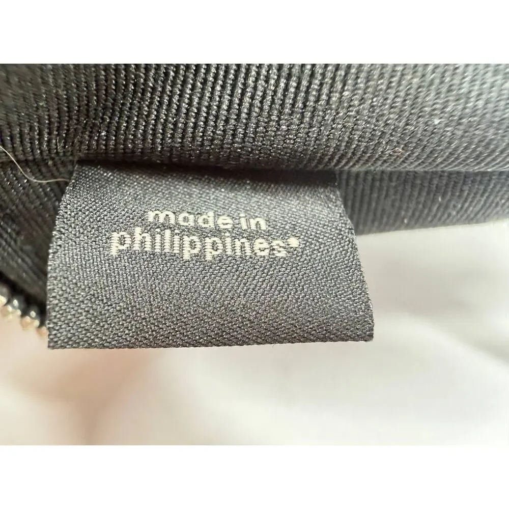Coach Signature Wristlet Wallet Brown Black Canvas Zip Pouch F58033